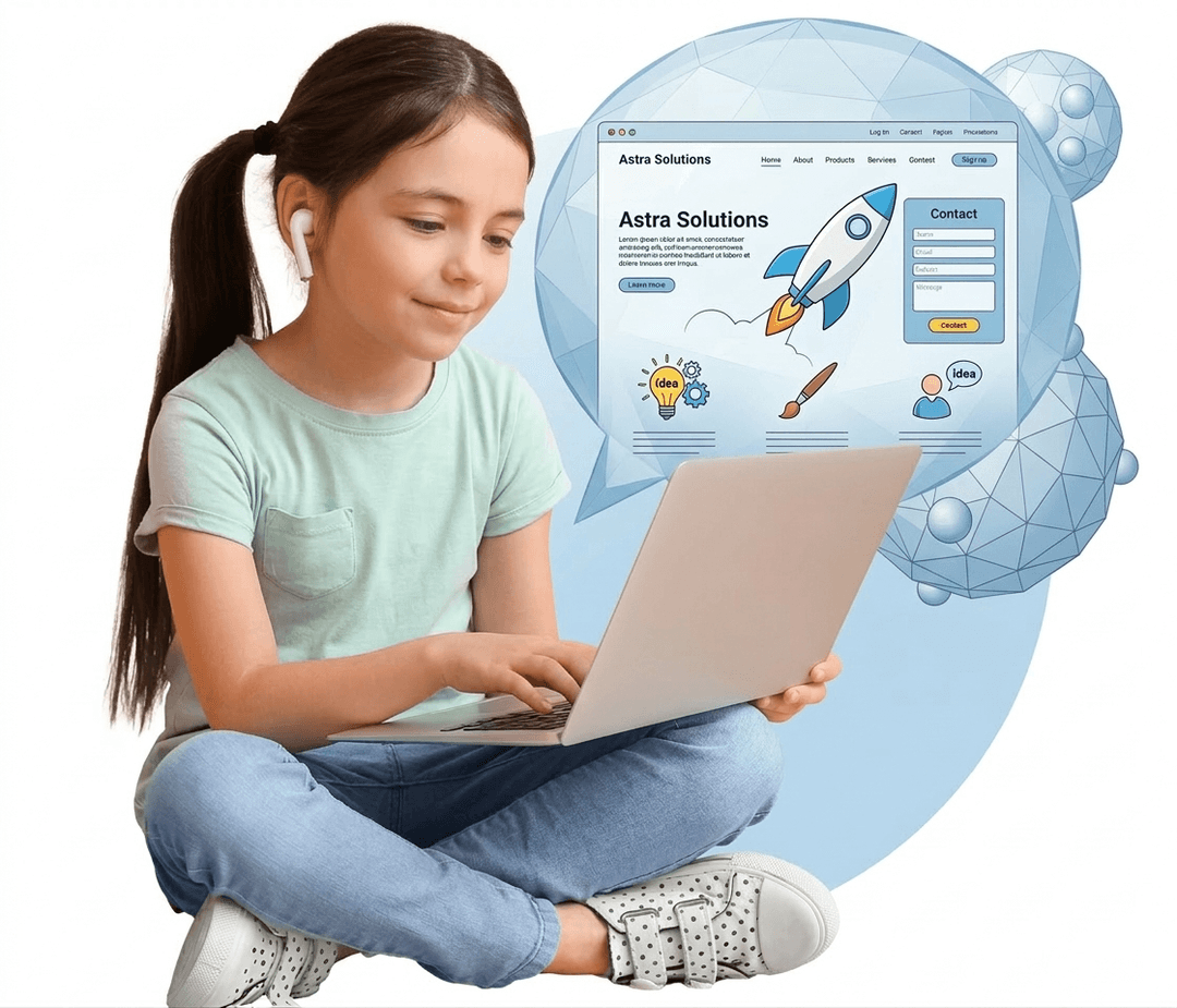 Student learning coding, AI and robotics at GeekashramJr